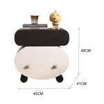 LIVARA NT1383 Painted MDF Minimalist Bedside Wood Finish Drawer Solid Cabinet with and Table