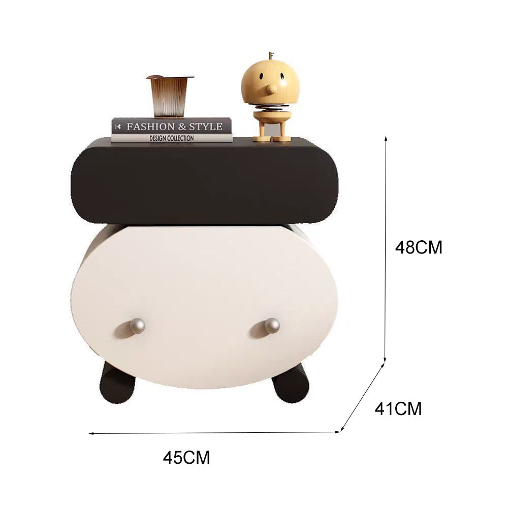 LIVARA NT1383 Painted MDF Minimalist Bedside Wood Finish Drawer Solid Cabinet with and Table