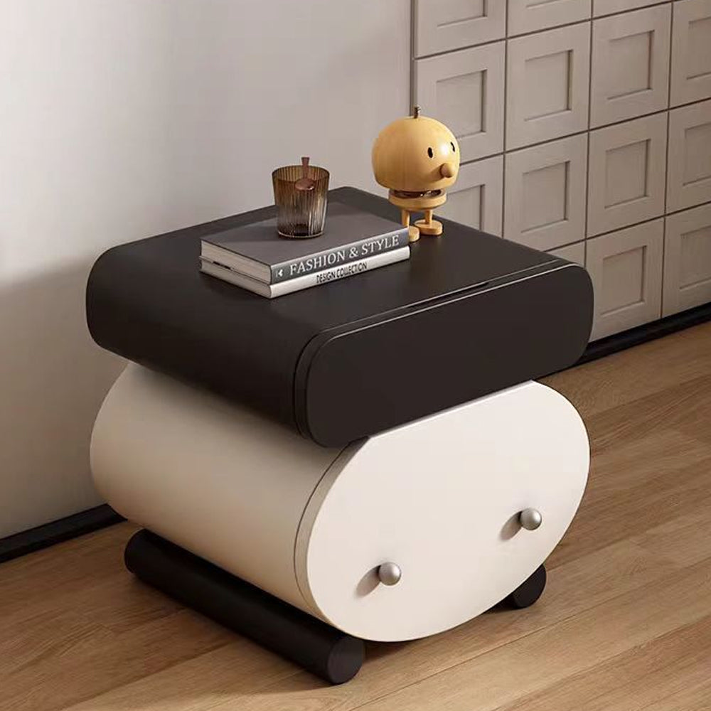 LIVARA NT1383 Painted MDF Minimalist Bedside Wood Finish Drawer Solid Cabinet with and Table