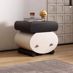 LIVARA NT1383 Painted MDF Minimalist Bedside Wood Finish Drawer Solid Cabinet with and Table