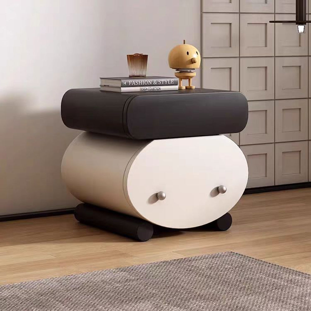 LIVARA NT1383 Painted MDF Minimalist Bedside Wood Finish Drawer Solid Cabinet with and Table