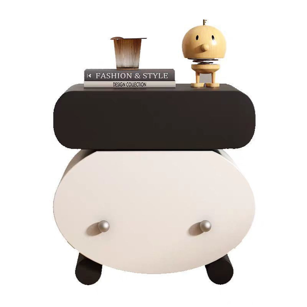 LIVARA NT1383 Painted MDF Minimalist Bedside Wood Finish Drawer Solid Cabinet with and Table