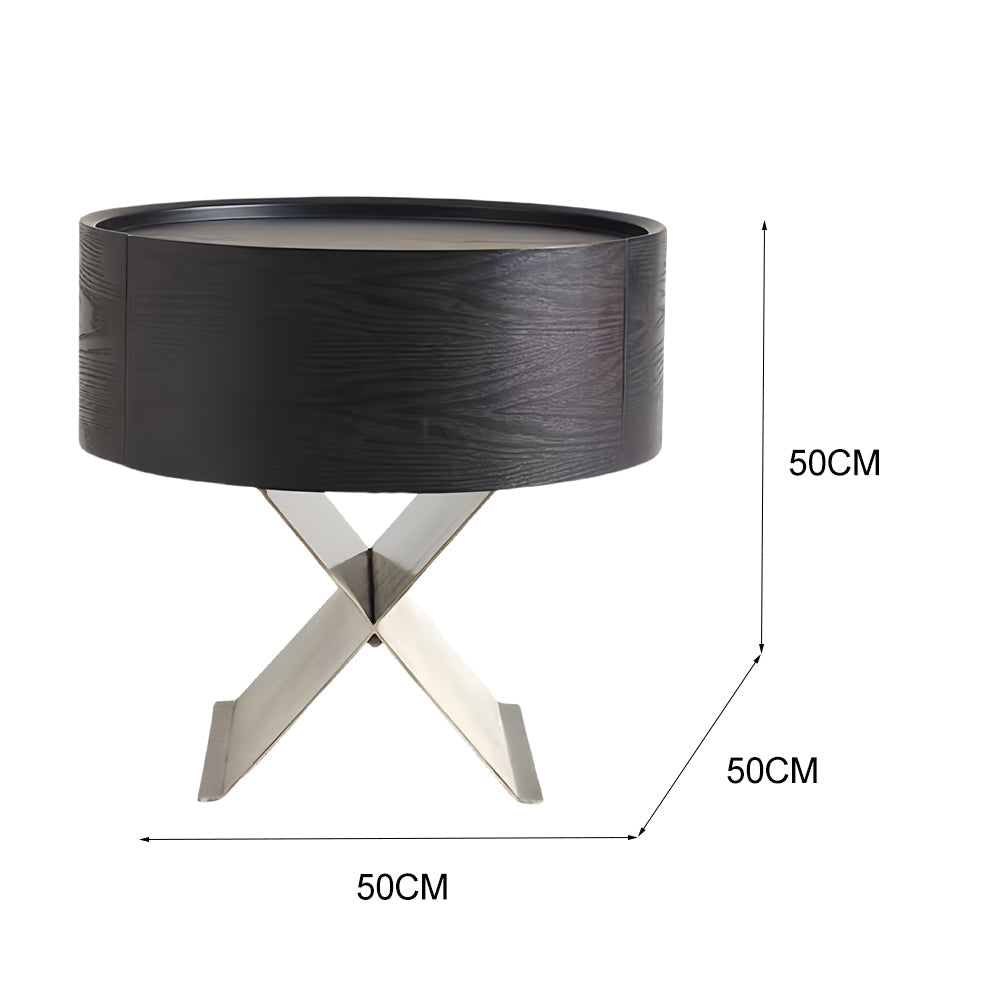 LIVARA NT1391 Bedside Base Steel Rail Soft-Close Stainless Table