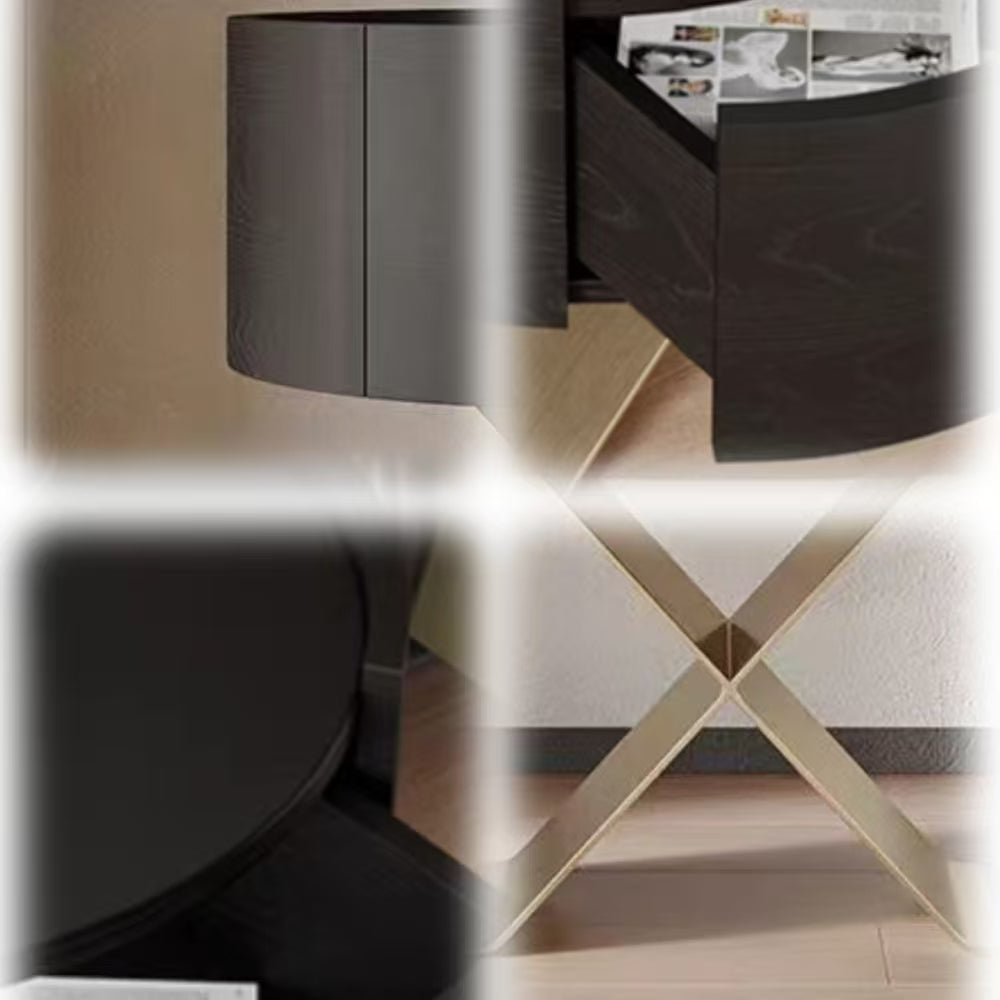 LIVARA NT1391 Bedside Base Steel Rail Soft-Close Stainless Table