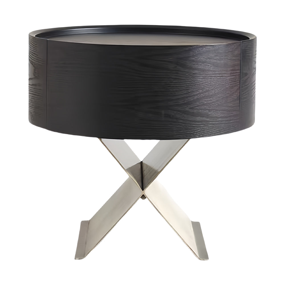 LIVARA NT1391 Bedside Base Steel Rail Soft-Close Stainless Table