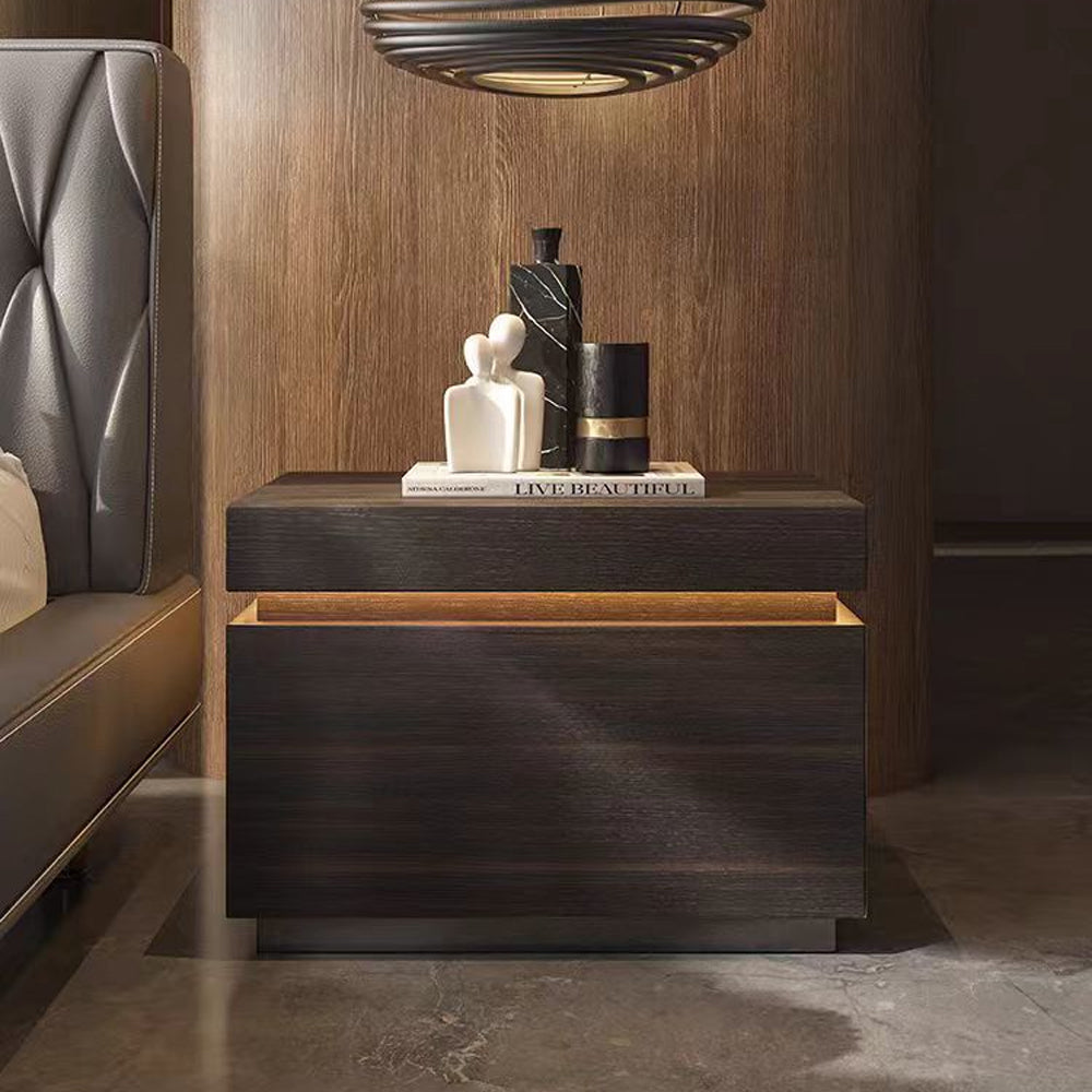 LIVARA NT1393 Drawer Veneer LED Bedside Wood Light Board Eco-Friendly Table