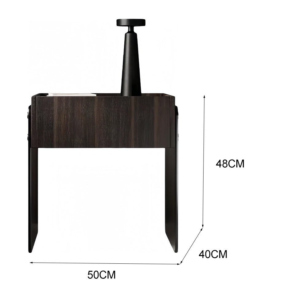 LIVARA NT1394 Panel Veneer Acrylic Bedside Eco-Friendly Board Drawer Wood Table
