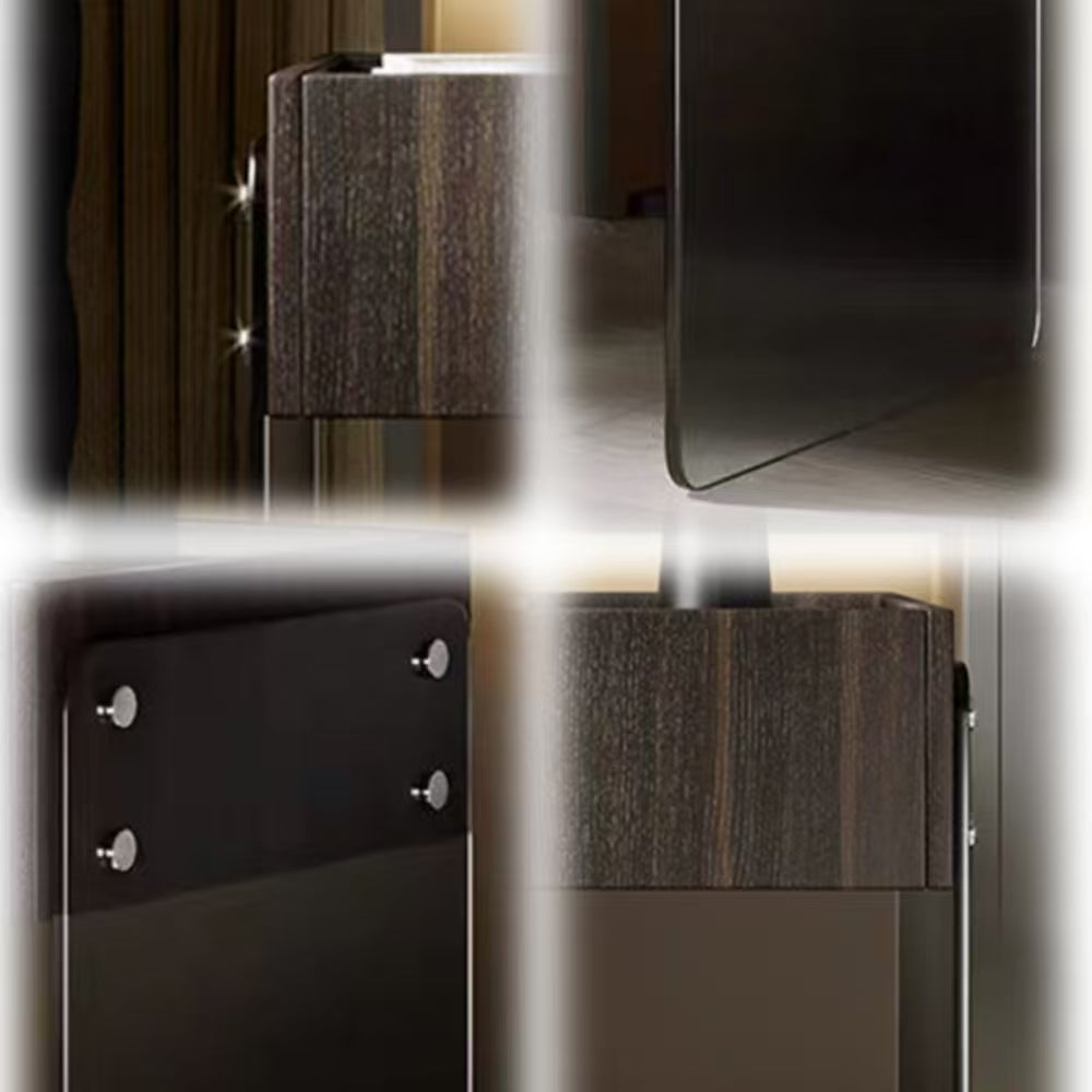 LIVARA NT1394 Panel Veneer Acrylic Bedside Eco-Friendly Board Drawer Wood Table