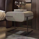 LIVARA NT1395 Stainless Cabinet Steel Black Base Titanium Wood Solid Bedside Table