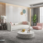 LIVARA SM1004 Solid Butterfly-shaped Frame Backrest - 240cm Sofa Wood Length Beige