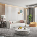LIVARA SM1004 Solid Butterfly-shaped Frame Backrest - 240cm Sofa Wood Length Beige