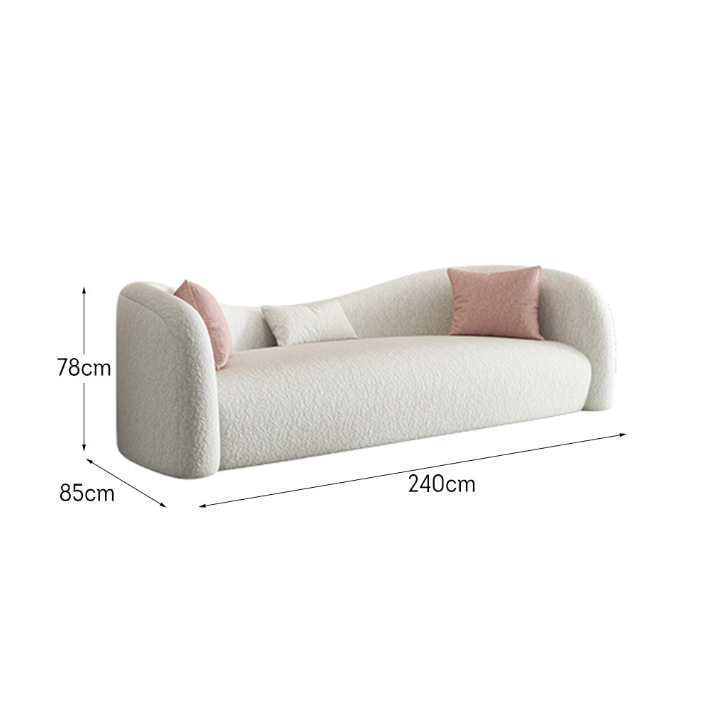 LIVARA SM1004 Solid Butterfly-shaped Frame Backrest - 240cm Sofa Wood Length Beige