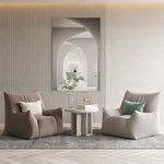 LIVARA Cream-Style Sofa With Single Velvet Throw A Pillow