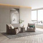 LIVARA Cream-Style Sofa With Single Velvet Throw A Pillow