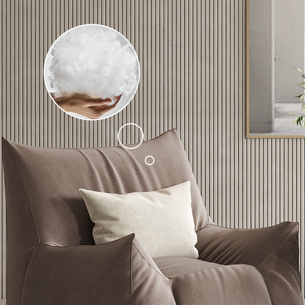 LIVARA Cream-Style Sofa With Single Velvet Throw A Pillow