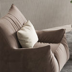 LIVARA Cream-Style Sofa With Single Velvet Throw A Pillow
