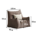LIVARA Cream-Style Sofa With Single Velvet Throw A Pillow