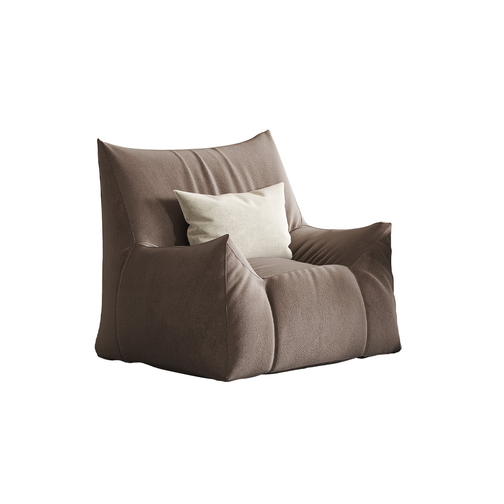 LIVARA Cream-Style Sofa With Single Velvet Throw A Pillow