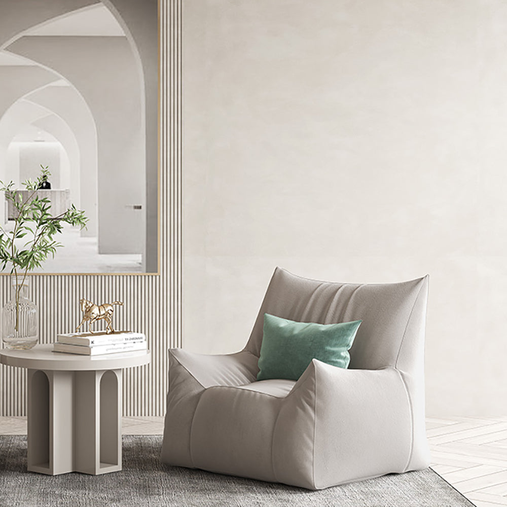 LIVARA Cream-Style Sofa With Single Velvet Throw A Pillow