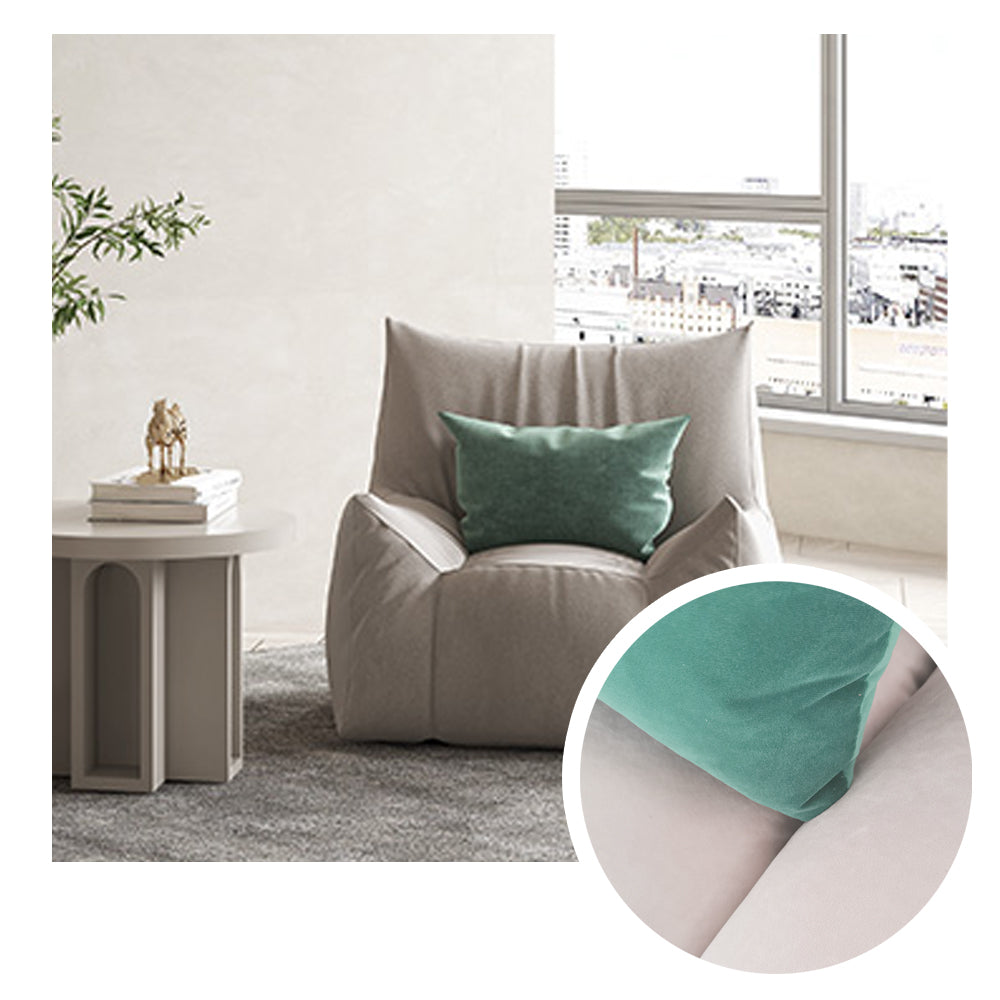 LIVARA Cream-Style Sofa With Single Velvet Throw A Pillow