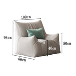 LIVARA Cream-Style Sofa With Single Velvet Throw A Pillow