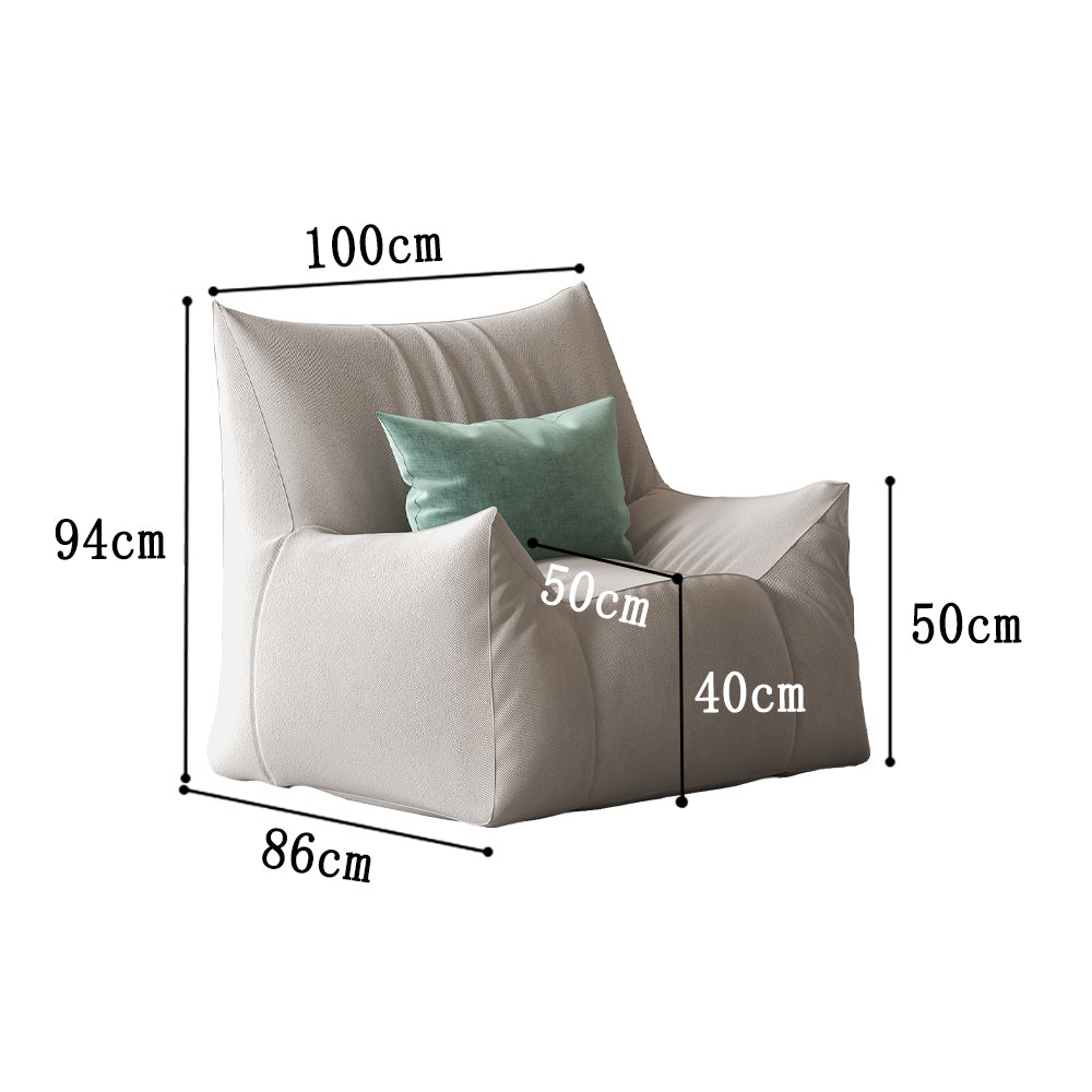 LIVARA Cream-Style Sofa With Single Velvet Throw A Pillow
