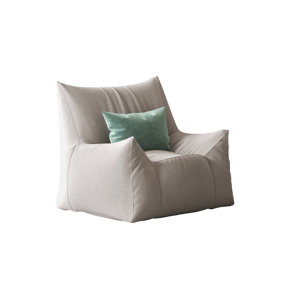 LIVARA Cream-Style Sofa With Single Velvet Throw A Pillow