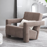 LIVARA SM1006 Velvet Single Sofa Cream Style with Pillow