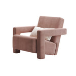 LIVARA SM1006 Velvet Single Sofa Cream Style with Pillow
