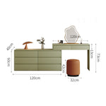 LIVARA 1008 Expandable Mirror With Design LED Table 120cm Dressing Stool - Length Green