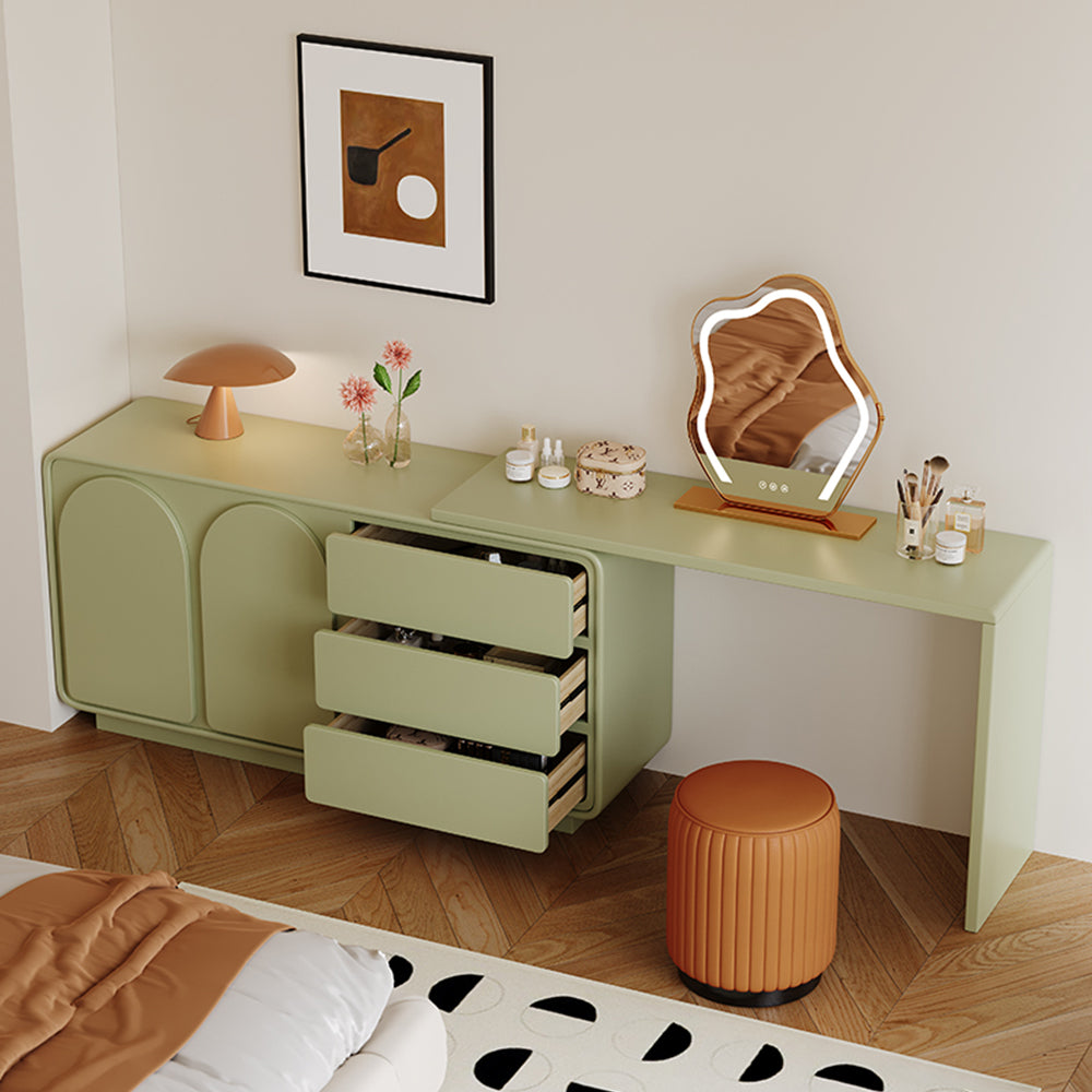 LIVARA 1009 - Stool Mirror Expandable Length 120cm Table LED With Design Dressing Green