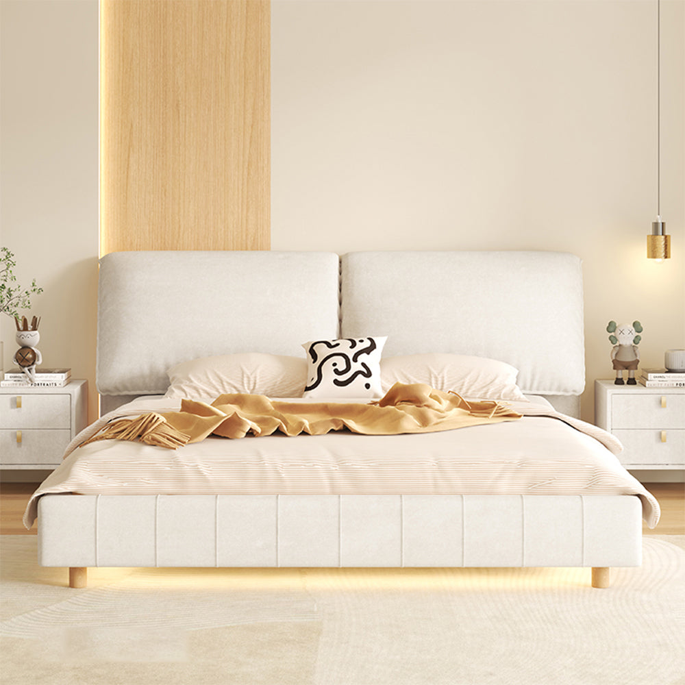 LIVARA SM1016 150/180cm With Tables Sensor - Two Bed Fabric Light Matte Bedside Beige