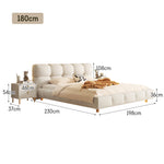 LIVARA SM1018 Two Fabric With Bedside Bed - Matte 150/180cm Tables Sensor Light Beige