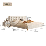 LIVARA SM1019 Sensor Two Light Matte 150/180cm Bedside Bed With Fabric Tables - Beige