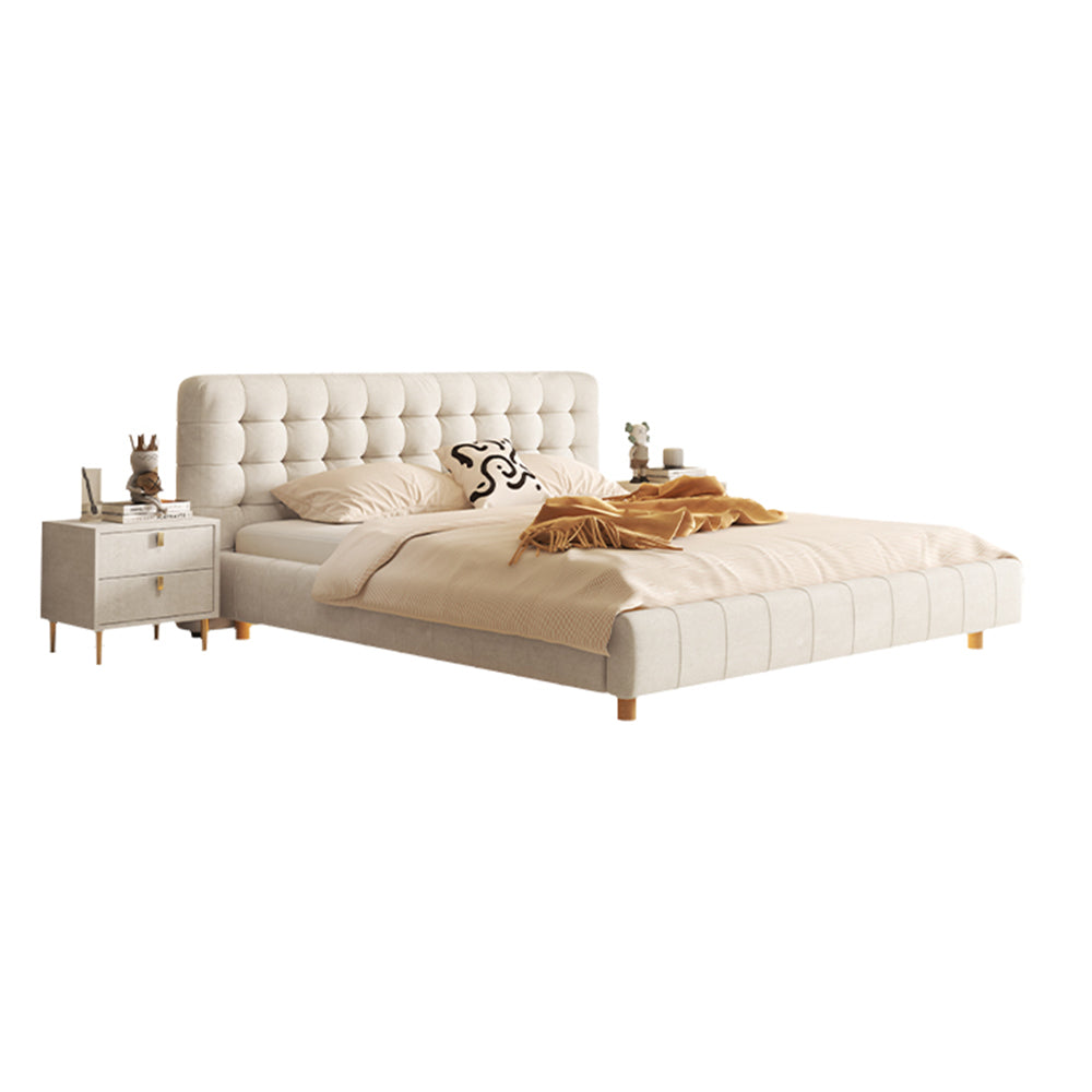 LIVARA SM1019 Sensor Two Light Matte 150/180cm Bedside Bed With Fabric Tables - Beige