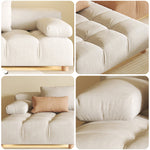 LIVARA SM1021 Matte Length Frame Wood 310cm Solid Sofa - Fabric White&Orange