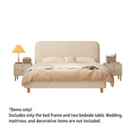 LIVARA SM1028 Fabric Tables With Leather - Bed 150/180cm Bedside Two Silicone Beige