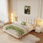 LIVARA Lazy - Tables Style With 1031 Frame Solid Bed 150-180cm Bedside Double Wood Beige