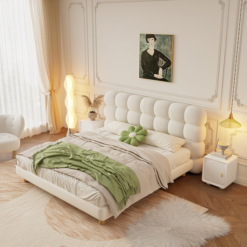 LIVARA Lazy - Tables Style With 1031 Frame Solid Bed 150-180cm Bedside Double Wood Beige