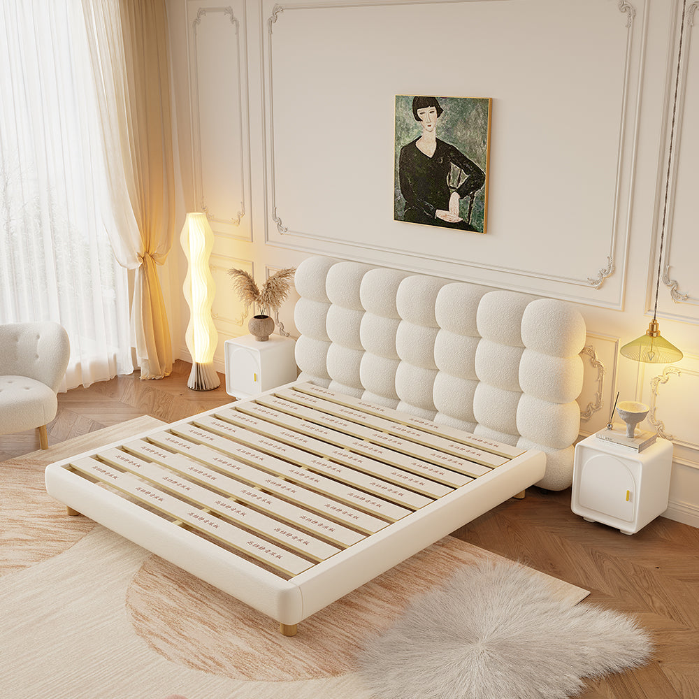LIVARA Lazy - Tables Style With 1031 Frame Solid Bed 150-180cm Bedside Double Wood Beige