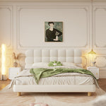 LIVARA Lazy - Tables Style With 1031 Frame Solid Bed 150-180cm Bedside Double Wood Beige