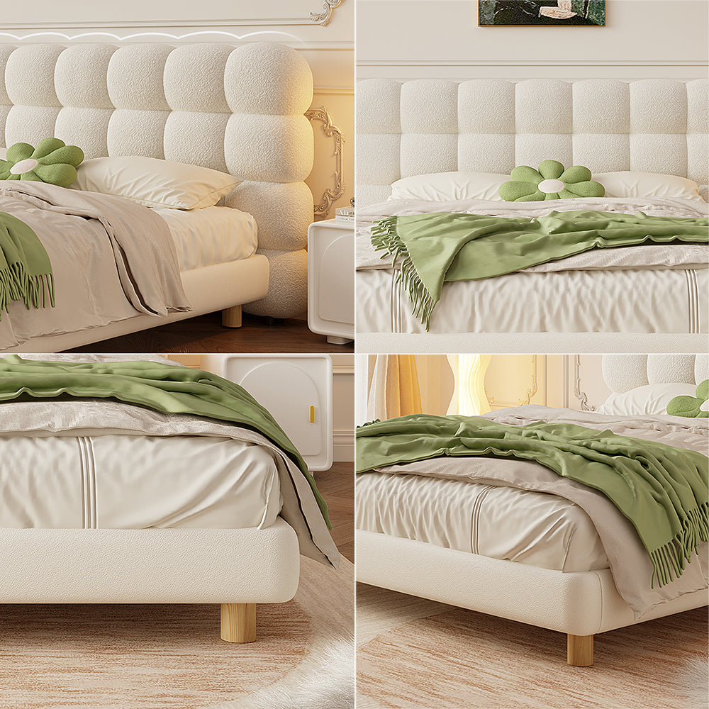 LIVARA Lazy - Tables Style With 1031 Frame Solid Bed 150-180cm Bedside Double Wood Beige