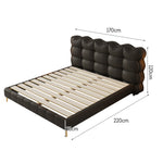 LIVARA SM1032 - Claw Tables Cat Wood Bedside Frame With Solid Bed 150/180cm Fabric Leather Black