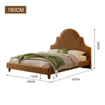 LIVARA SM1045 150/180cm - Wood Bed Length Solid Frame Fabric Velvet Baby Coffee