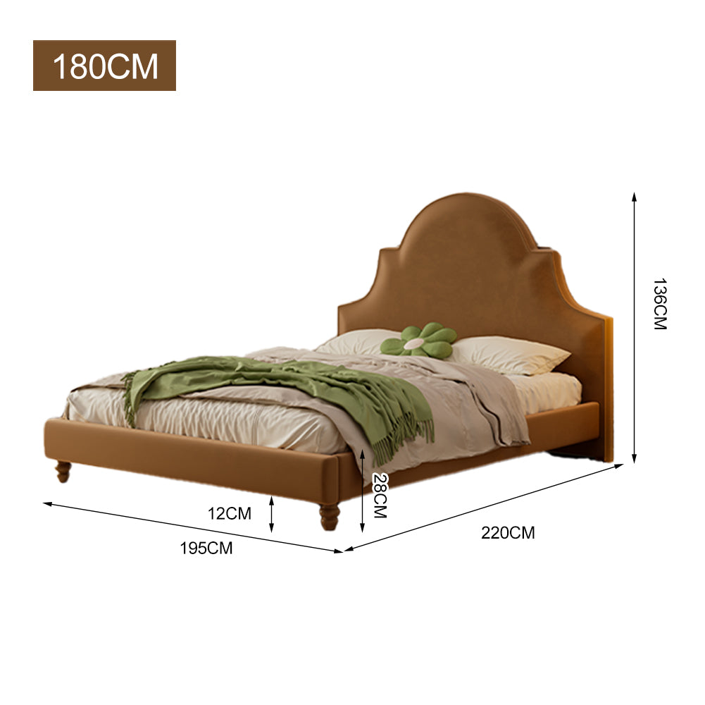 LIVARA SM1045 150/180cm - Wood Bed Length Solid Frame Fabric Velvet Baby Coffee