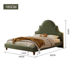 LIVARA SM1045 Velvet Wood Bed Baby Length 150/180cm Fabric - Frame Solid Green