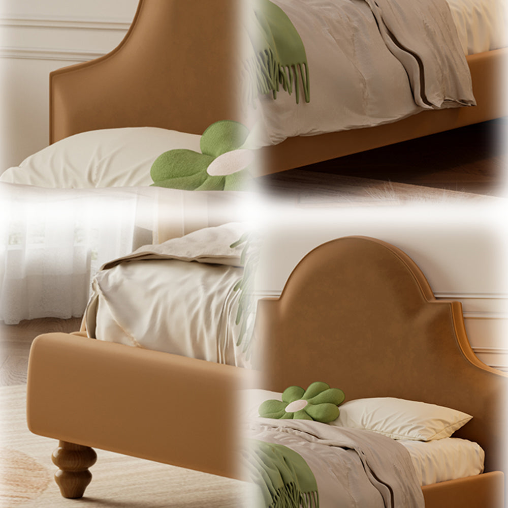 LIVARA SM1045 150/180cm - Wood Bed Length Solid Frame Fabric Velvet Baby Coffee