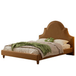LIVARA SM1045 150/180cm - Wood Bed Length Solid Frame Fabric Velvet Baby Coffee