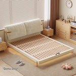 LIVARA SM1053 Length Tables Fabric With 150/180cm - Baby Two Bed Bedside Velvet Beige&Oak