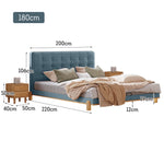 LIVARA SM1055 With Fabric - Length Two Bedside Tables Velvet 150/180cm Baby Bed Blue
